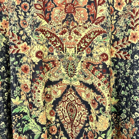 Farmers Market Deco Tie Waist Jacobean Floral Embellished Shirt Plus Size 2X - Picture 2 of 9